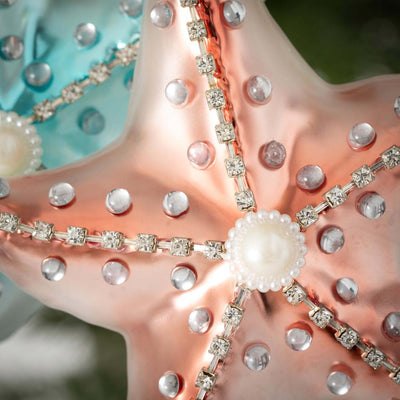 Starfish Glass Ornament - Aqua | Putti Christmas Decorations