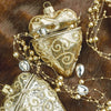 Gold Glass Heart Trinket Box Ornament | Putti Christmas Decorations