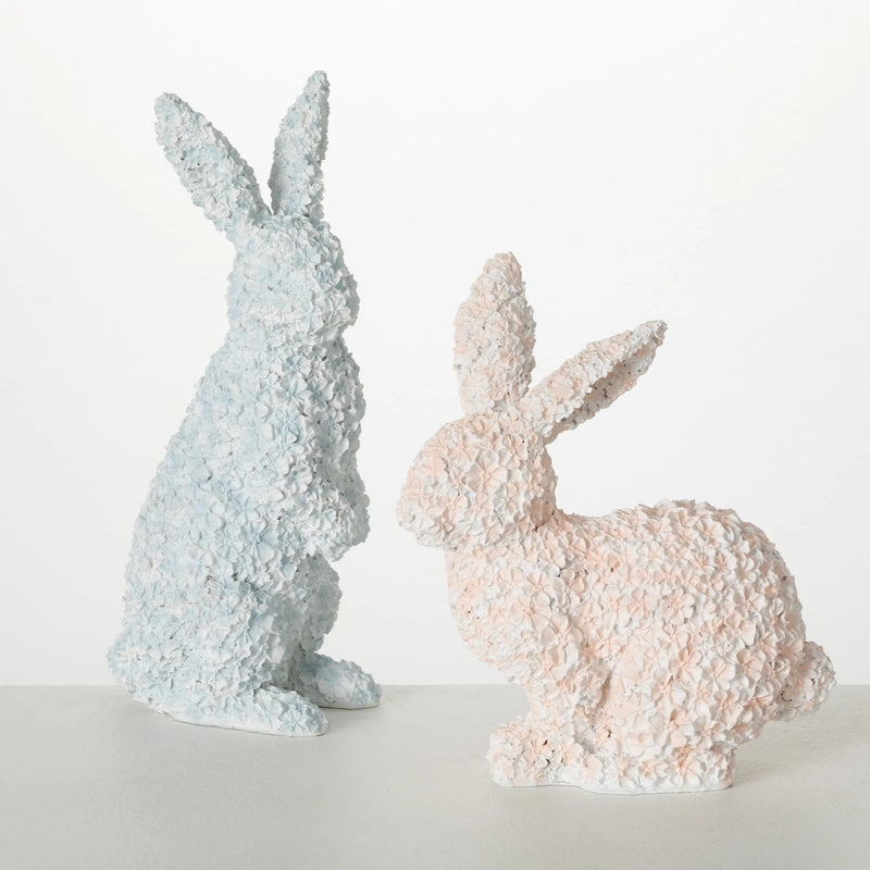 Floral Embossed Pastel Bunny