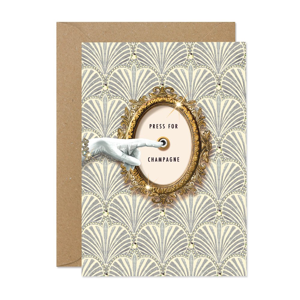 Press for Champagne Greeting Card | Putti Celebrations 