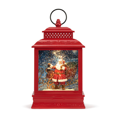 Musical Here Come Santa Perpetual Snow Lantern with Light | Putti Christmas