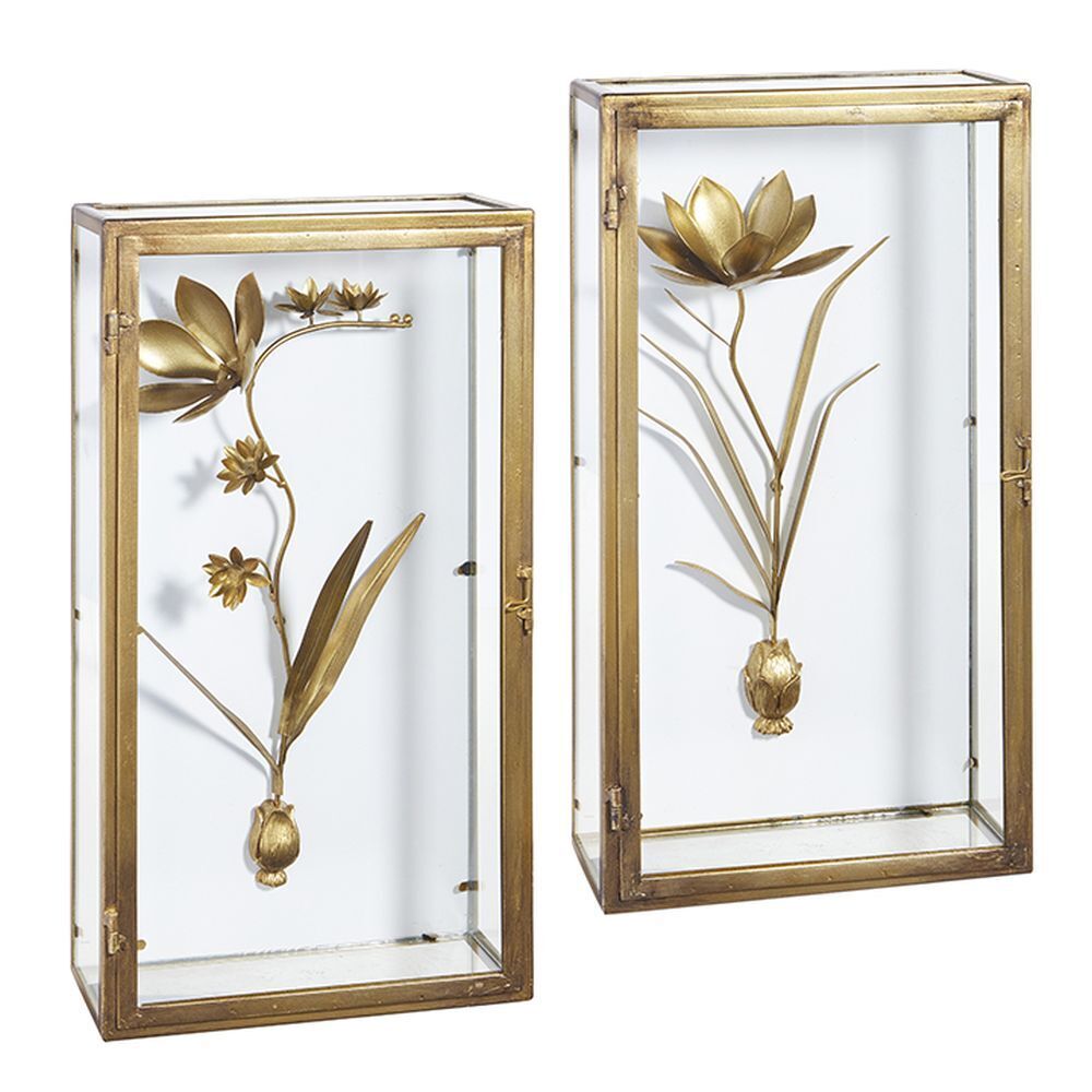 Gold Metal Floral Shadowbox | Putti Fine Furnishings 