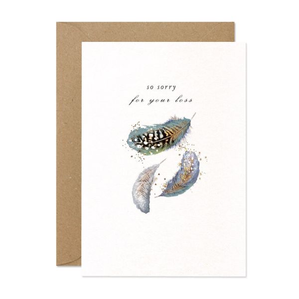 "Sorry for Your Loss" Feathers Greeting Card