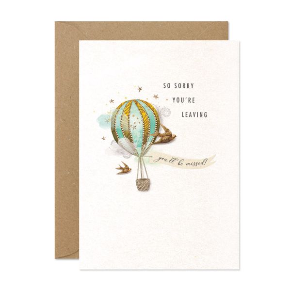 "Sorry you are leaving" Balloon Greeting Card