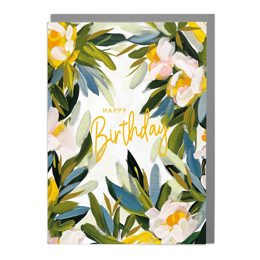 Flower Painting "Happy Birthday" Greeting Card | Putti Celebrations 