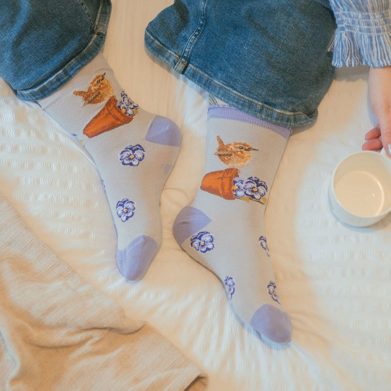 Wrendale "Pottering About" Wren Socks | Putti Fine Fashions 
