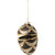 Black with Gold & Silver Swags Glass Egg Trinket Ornament