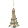 Blue & Gold Eiffel Tower Glass Ornament | Putti Christmas Decorations