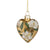 Magnolia on Gold Foil Glass Heart Ornament  | Putti Christmas Celebrations 