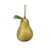 Painted Resin Pear Ornament with Leaf | Putti Christmas Decorations