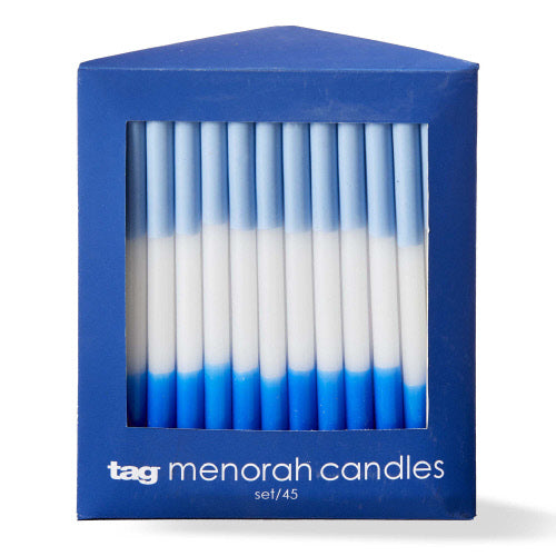 Blue Ombre Hanukkah Menorah Candles