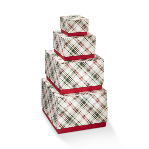Holiday Plaid Keepsake Boxes