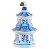 Eric Cortina Blue and White Pagoda Glass Ornament | Putti Christmas Decorations