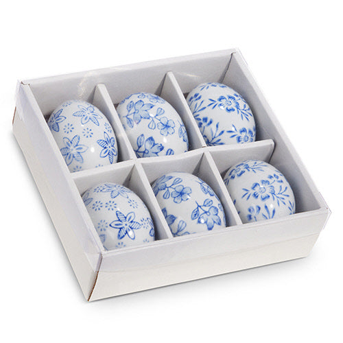 Blue Floral Egg
