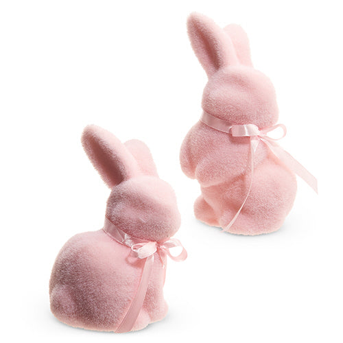 Pastel Pink Flocked Bunny - Small