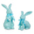 Pastel Blue Flocked Bunny - Large | Putti Easter Celebrations 