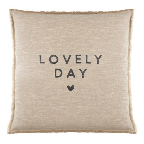 "Lovely Day" Natural Cotton Pillow | Putti Fine Furnishings 
