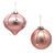 Pink and Pewter Glass Ornament
