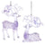 Lavender, Blue and Clear Deer Ornaments