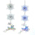 Lavender Blue & Iridescent Clear Snowflake With Deer Dangle Ornaments