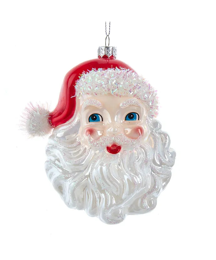 Kurt Adler Red Santa Head Glass Ornament | Putti Christmas 