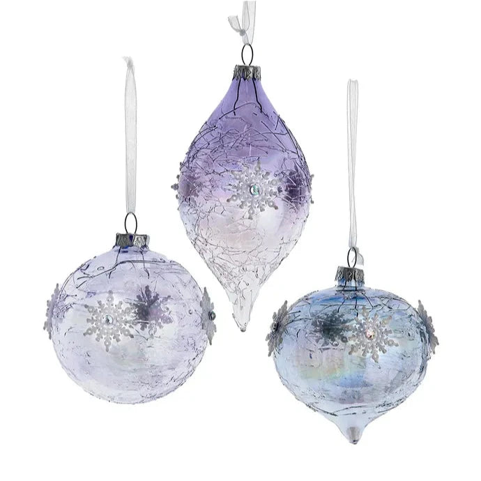 Lavender Ornament with Snowflake | Putti Christmas Decorations 