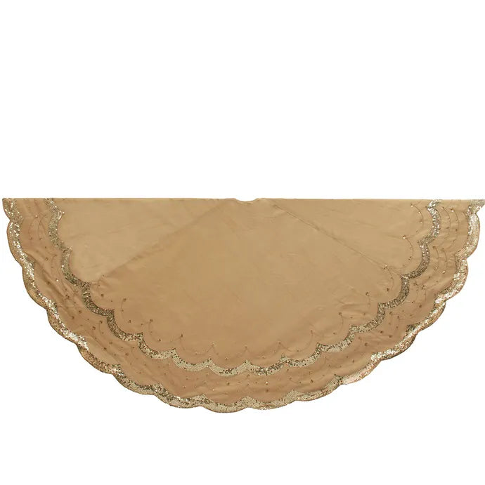 Kurt Adler Gold Sequin Swag Tree Skirt