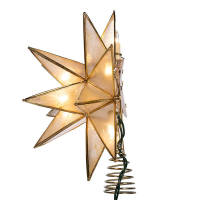 10-Light Gold Sputnik Capiz Tree Topper