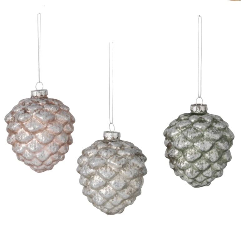 Vintage Charm Pastel Glass Acorn Ornament