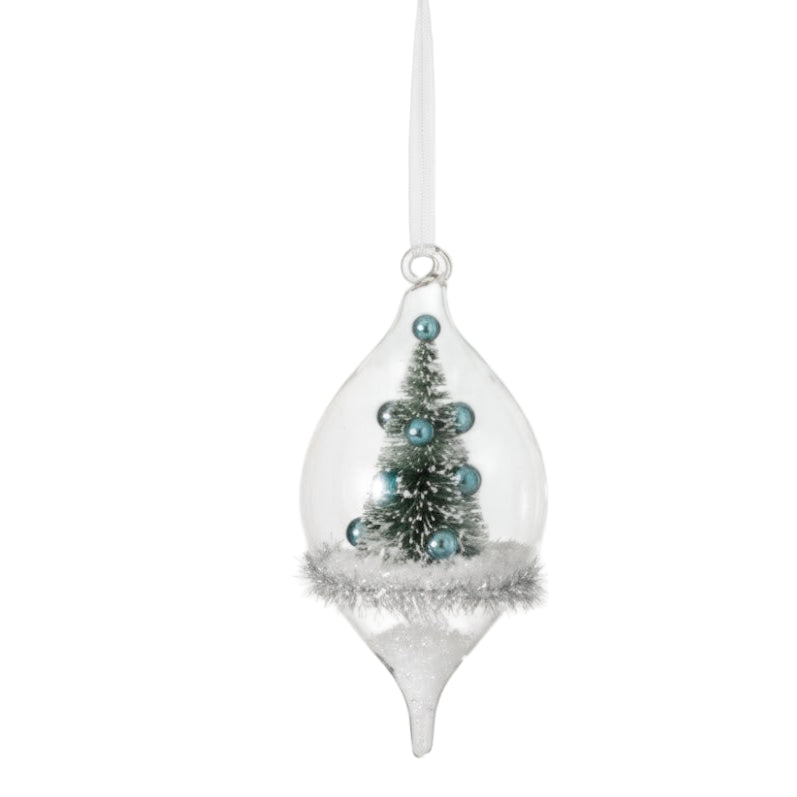 Tree with Handblown Glass Cloche Ornament