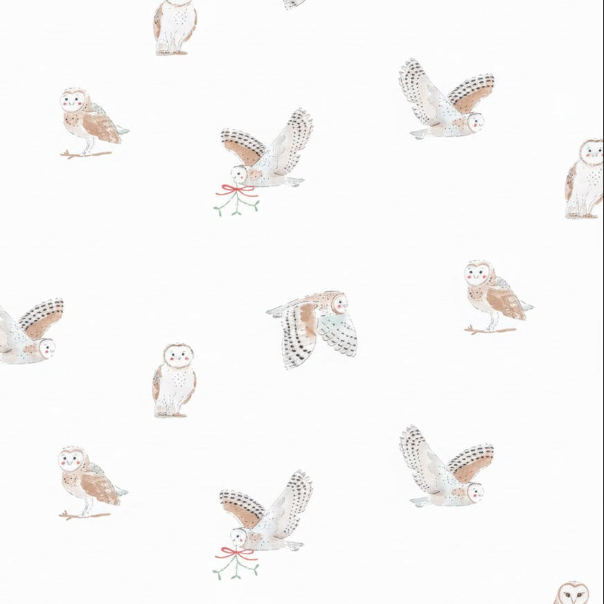 Sophie Allport Snowy Owls Jumbo Roll Wrap - 10M