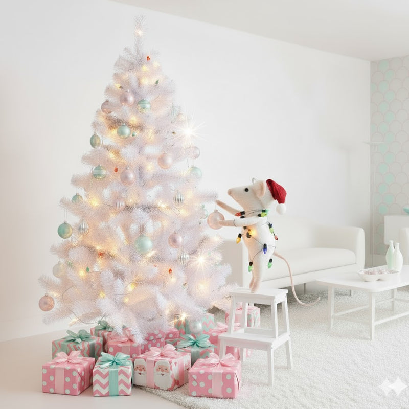 "Retro Ralph" Felt Mouse Ornament | Putti Christmas Decorations 