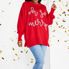 "Oh So Merry" Red Holiday Sparkle Sweater | Putti Christmas