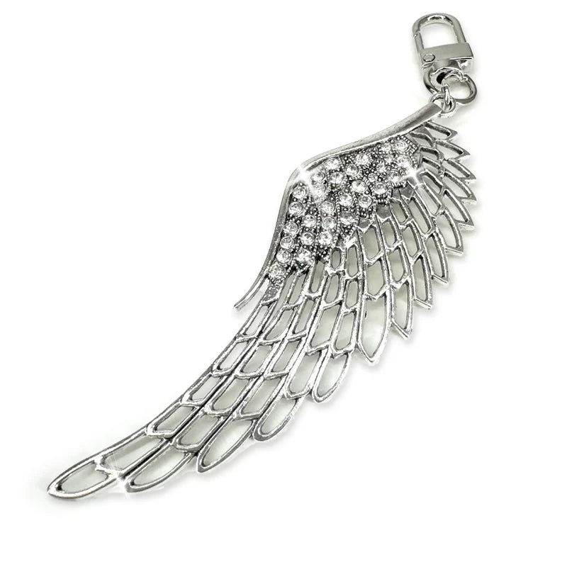 Jacqueline Kent Crystal Tumbler Charm - Silver Angel Wing | Putti Fine Fashions 