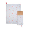 "Season's Tweetings" Christmas Robin Tea Towel - Grey