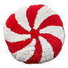Red and White Round Peppermint Pillow | Putti Christmas Canada