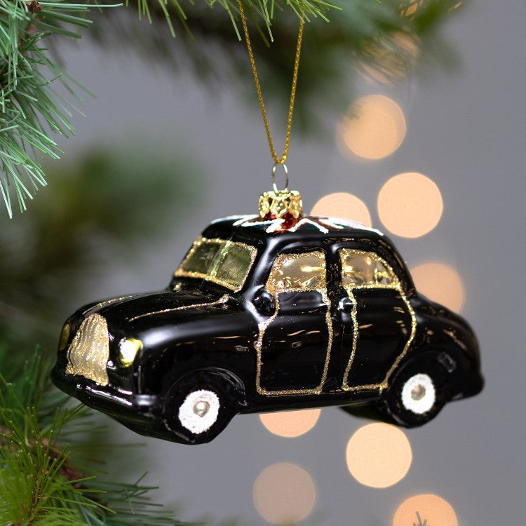 Gisela Graham London Taxi Glass Ornament | Putti Christmas Canadaanada