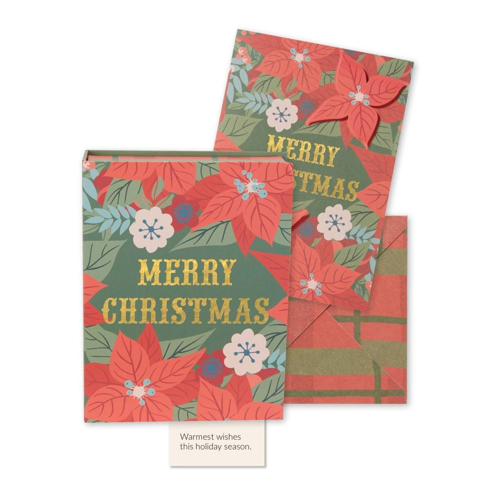  Boxed Christmas Cards - Poinsetta, CRG-CR Gibson, Putti Fine Furnishings