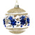 Gold with Blue Flower Glass Ball Ornament | Putti Christmas Canada