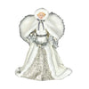 Silver and White with Tinsel Garland Angel Tree Topper | Putti Christmas Decorations