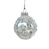 Clear Iridescent With Crystals Glass Ball Ornament
