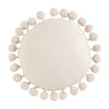 Mud Pie Natural Canvas with Pom Poms Round Pillow | Putti Fine Furnishings