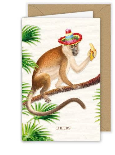 Monkey "Cheers" Greeting Card