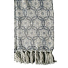 Blue Geometric Pattern on Ivory Cotton Throw | Putti Fine Furnishings