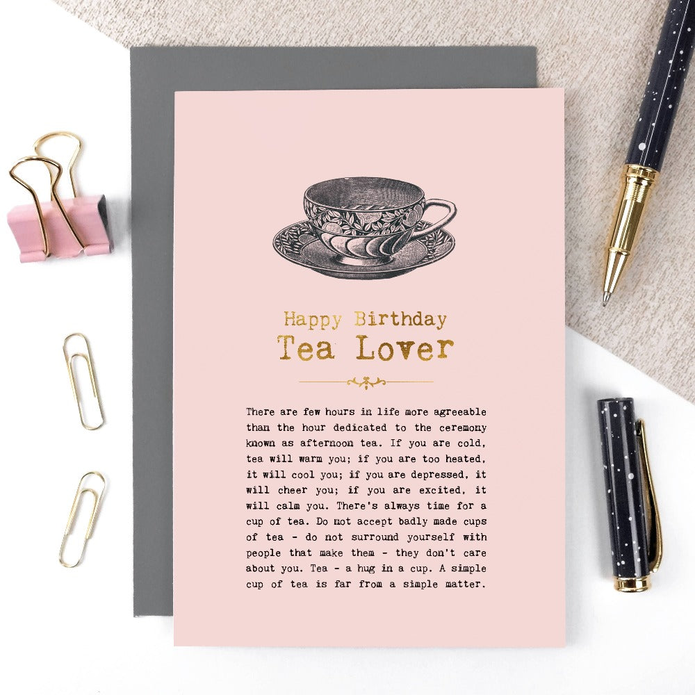 Coulson Macleod Tea Lover Foiled Birthday Card | Putti Fine Furnishings 