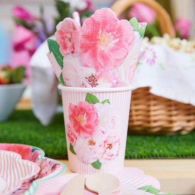 A Very English Rose Paper Party Cups | Putti Party Supplies Canada
