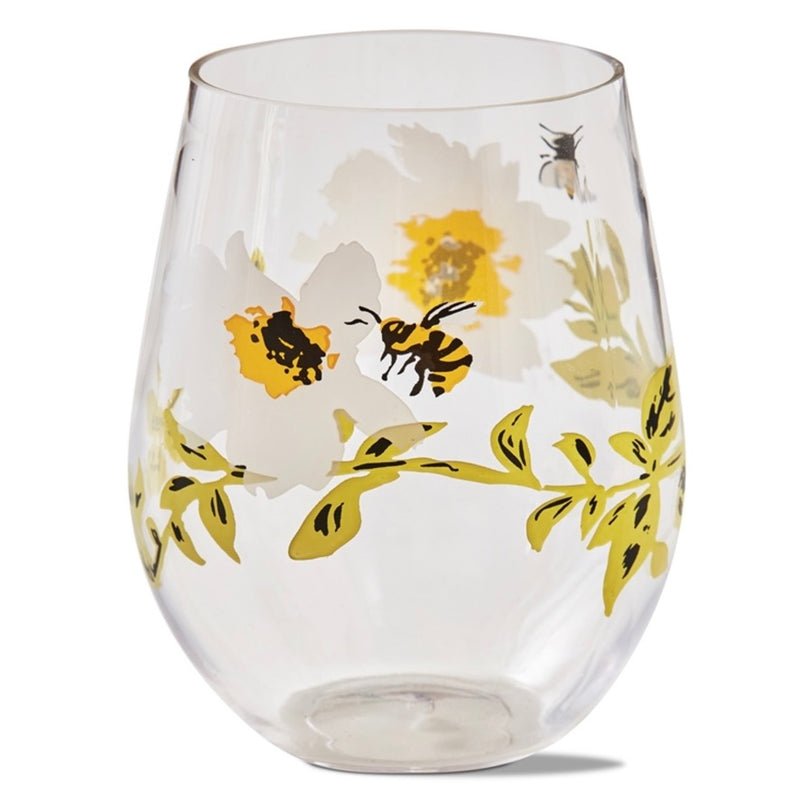 Tag Ltd. Bee Floral Stemless Goblet | Putti Fine Furnishings 