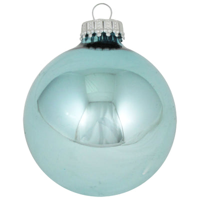 Aqua Starlight Shine Glass Ball Ornaments - Set of 8 | Putti Christmas Celebrations