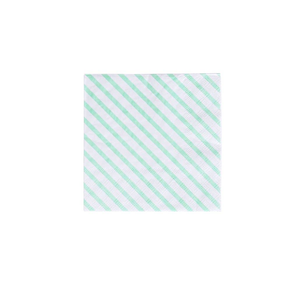 Mint Striped Cocktail Napkins