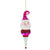 Retro Pink Santa Head Glass Finial Ornament